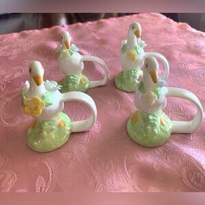Vintage Mervyn’s Set of 4 Duck Bone China Napkin Rings
